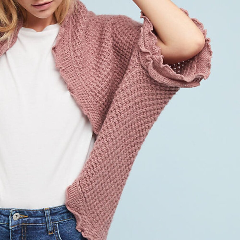Anthropologie Dusty Rose Knit Cardigan